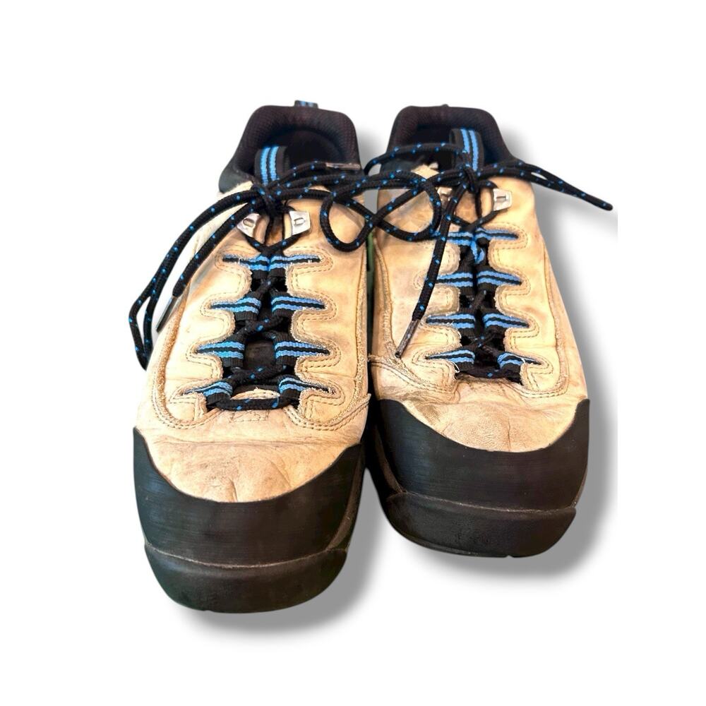 North Face Women Size 8.5 Suede Leather Hiking Shoe Boot Tan &‎ Black Low Top